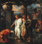 Sebastien Bourdon Abraham and three angels Spain oil painting artist